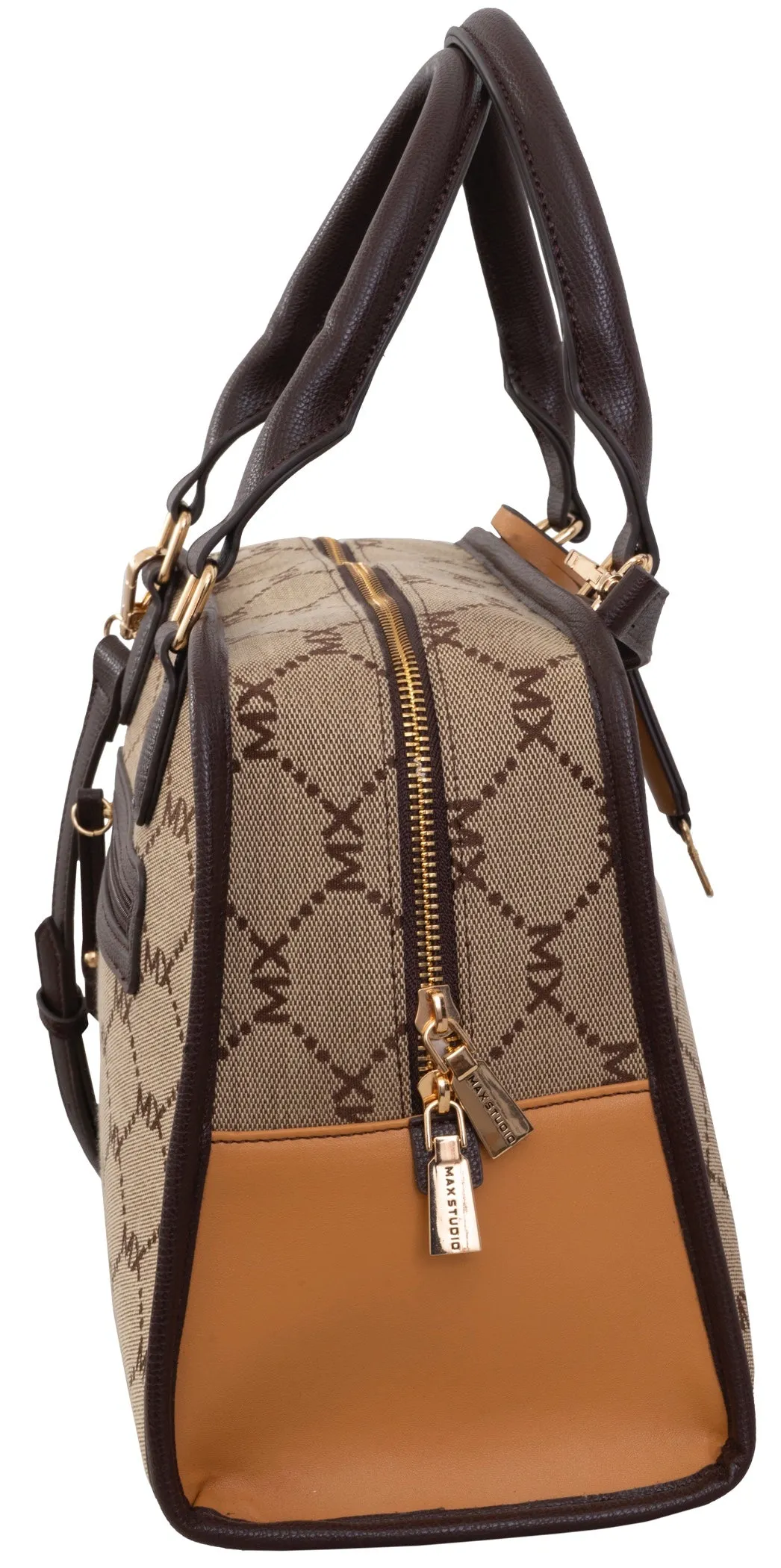 Max Studio Signature Jacquard Satchel Bag with Adjustable Crossbody Strap