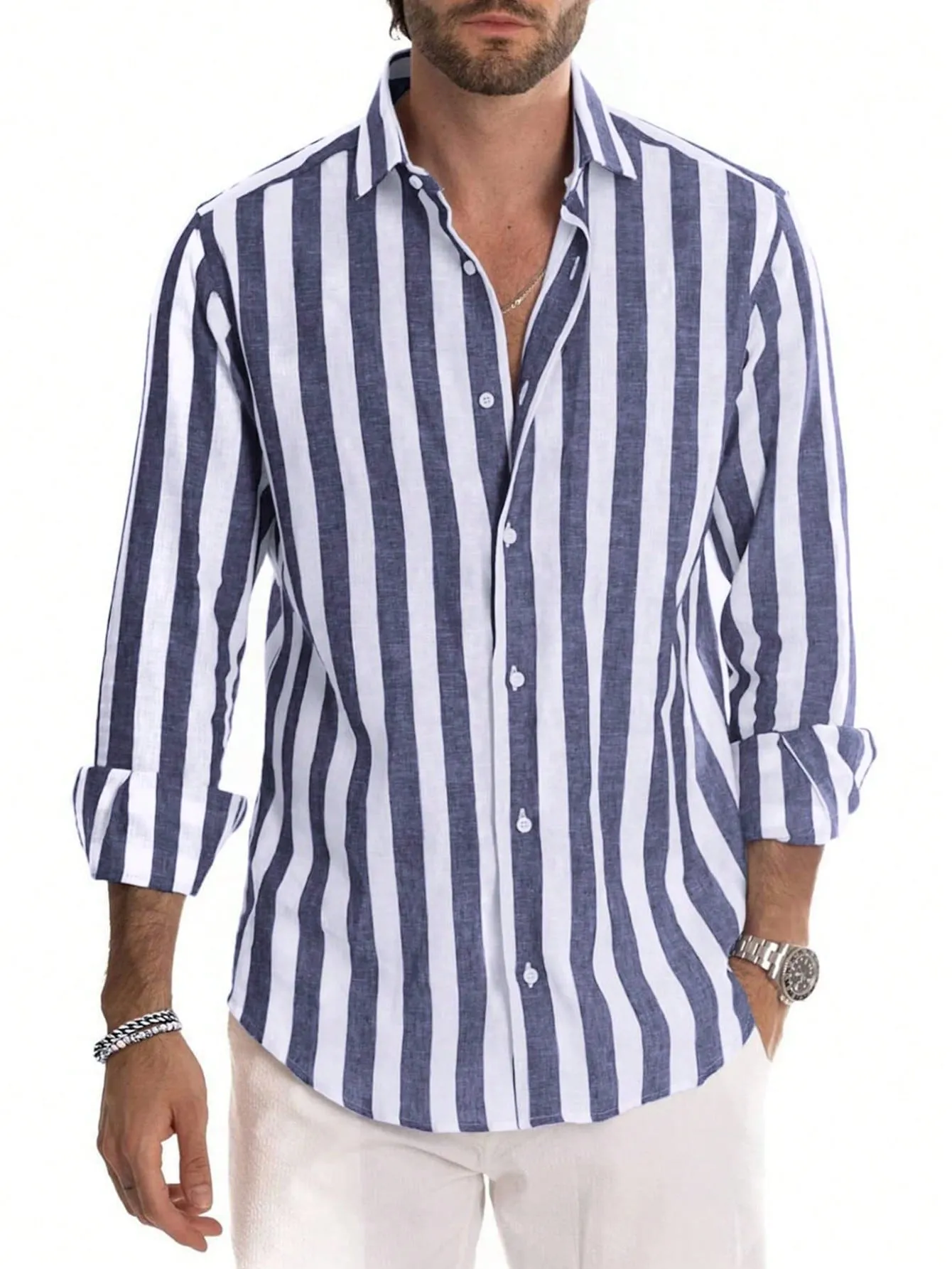 Men Striped Print Shirt