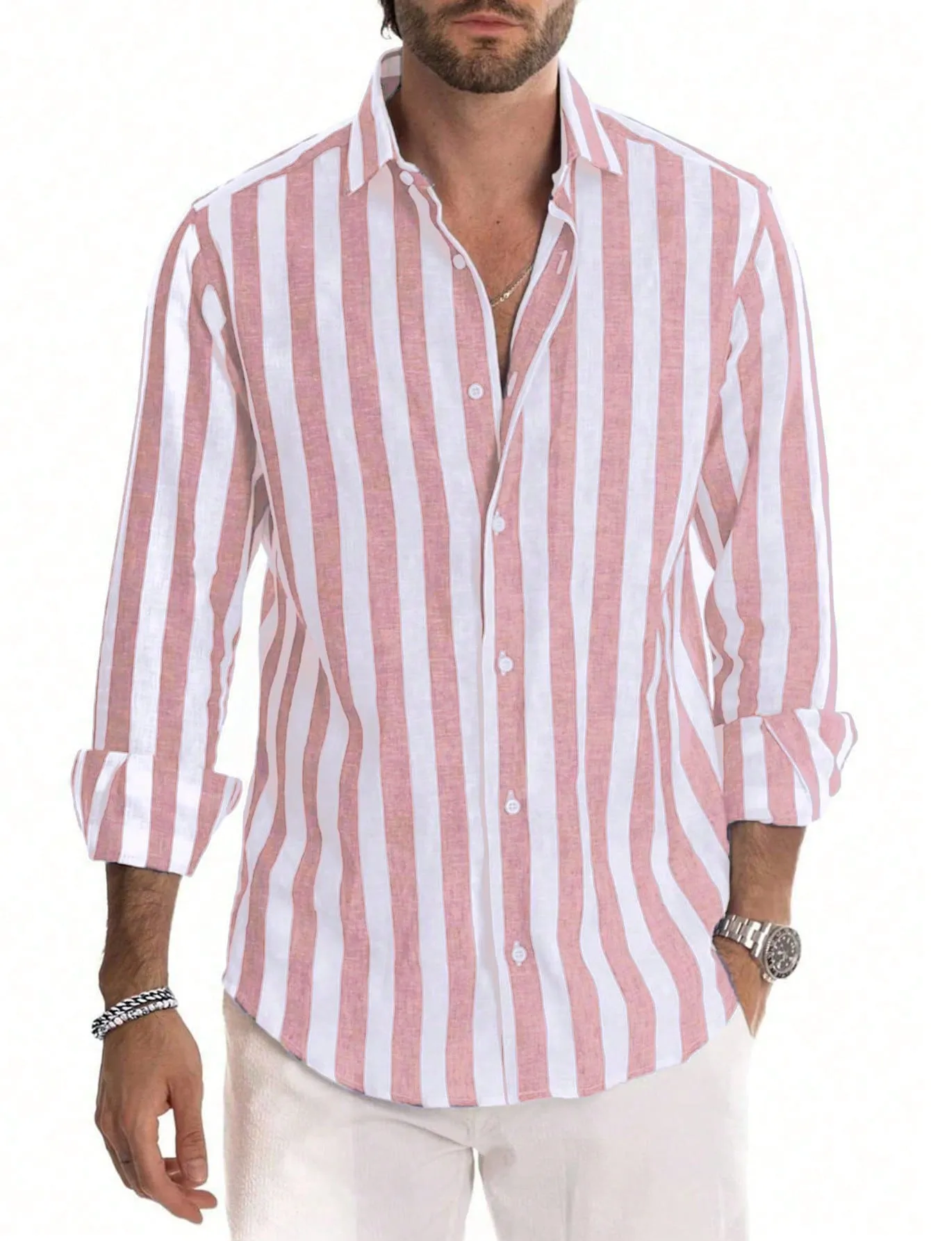 Men Striped Print Shirt