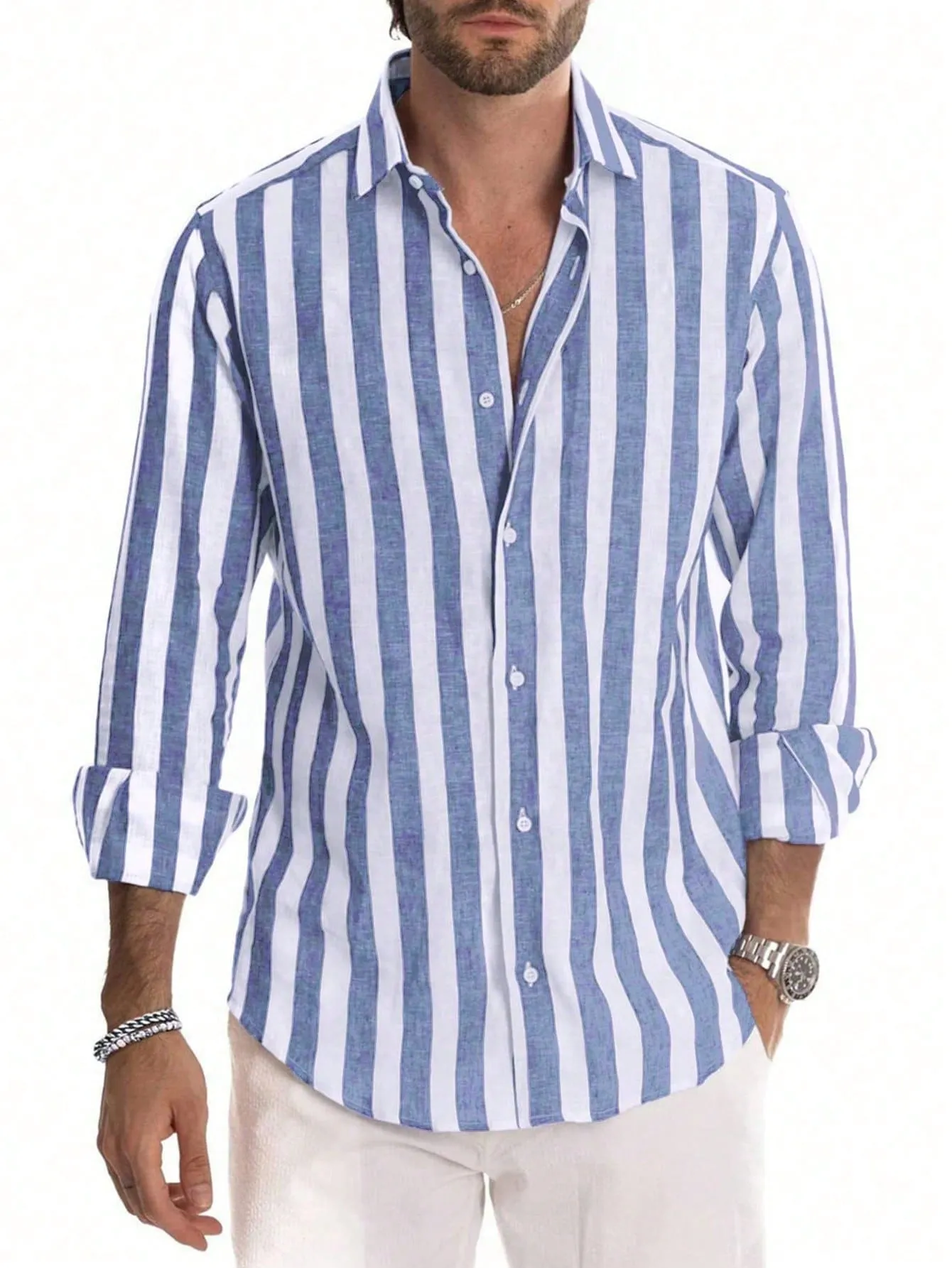 Men Striped Print Shirt