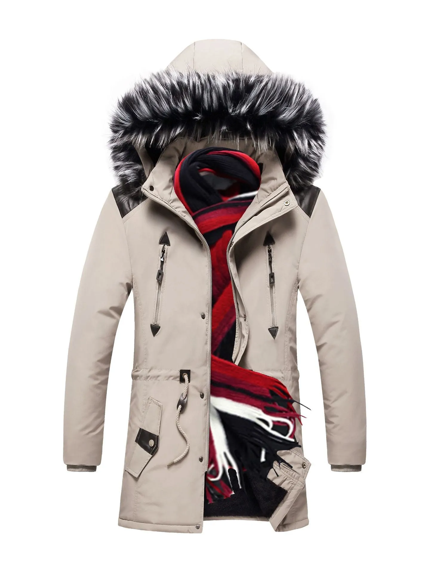 Men Thick Parka Coat Winter Warm Hooded