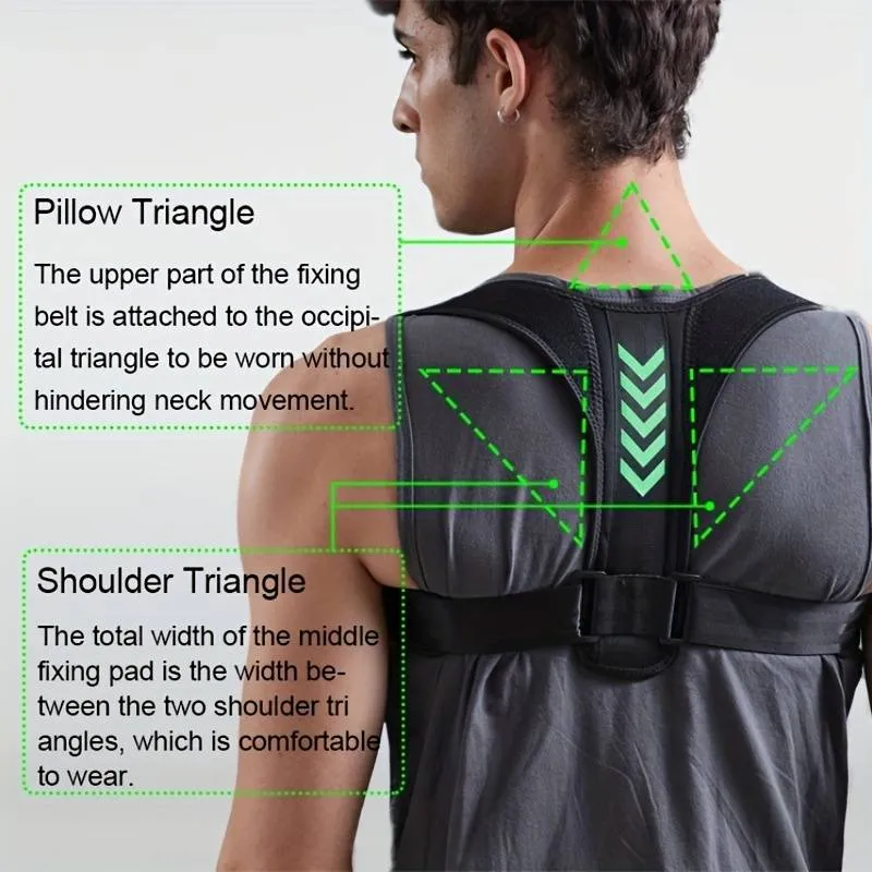 Men's And Women's Chest And Shoulder Correction Belt, Hunchback Sitting Posture Corrector, Light And Breathable Waist Shaping Correction Belt