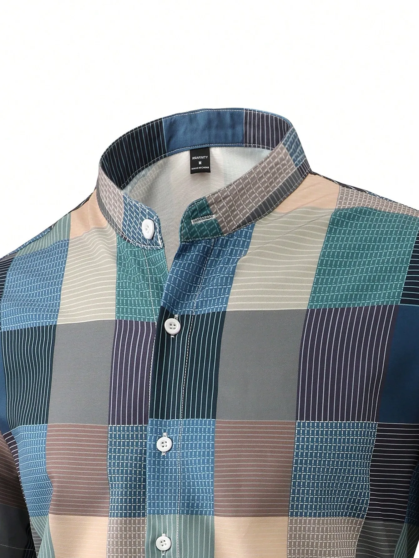 Men's Summer Casual Plaid & Printed Short Sleeve Shirt