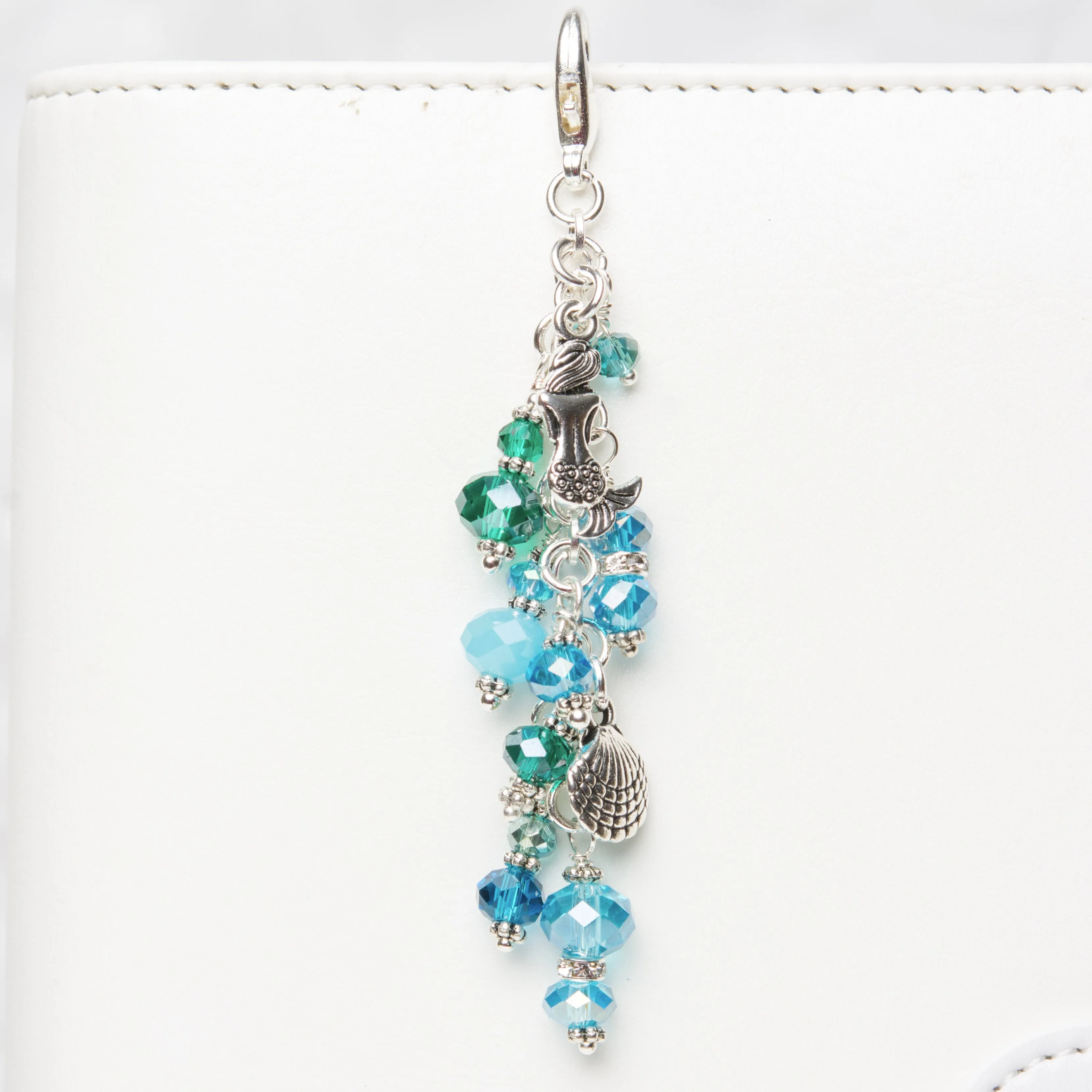 Mermaid Planner Charm with Crystal Dangle