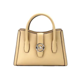 Michael Kors Gabby Small Top Zip Curve Satchel Crossbody Bag (Camel)