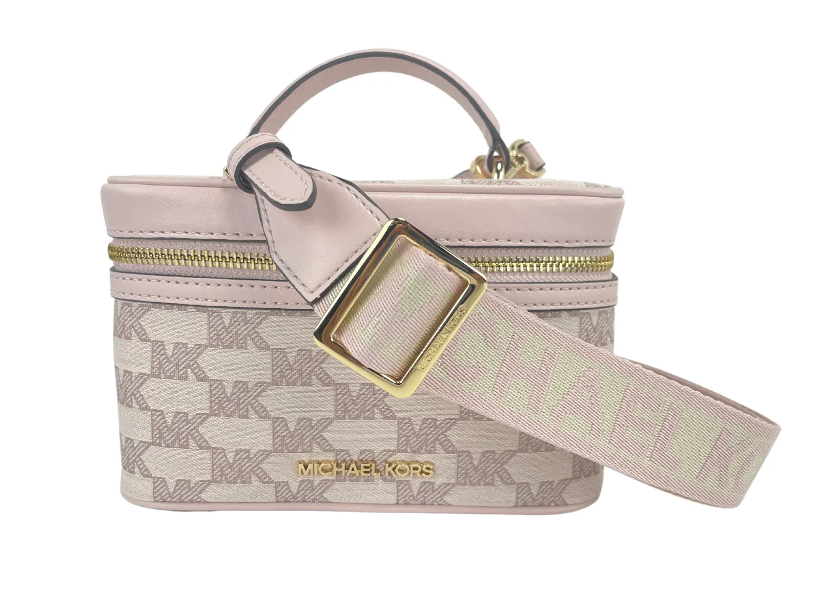 Michael Kors Jet Set Medium Zip Trunk Crossbody Handbag (Powder Blush)