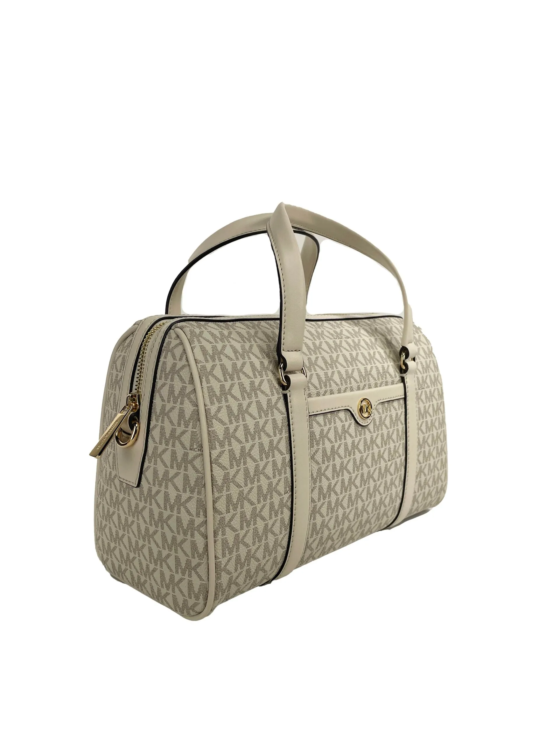 Michael Kors Travel Medium Duffle Crossbody Bag (Cream)