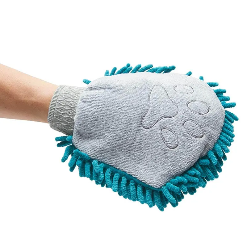 Microfiber Chenille Dog Grooming Mitt, Paw Cleaner