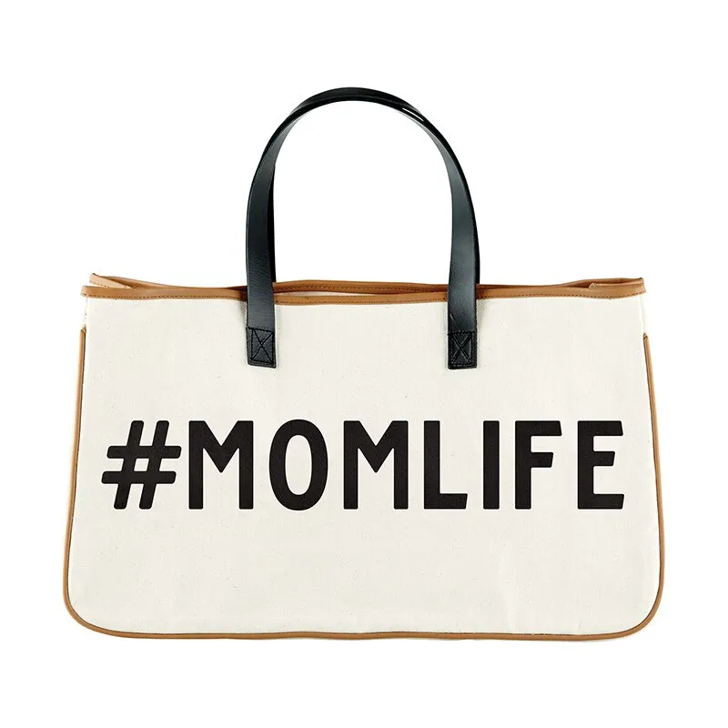 Mom Life Canvas Tote