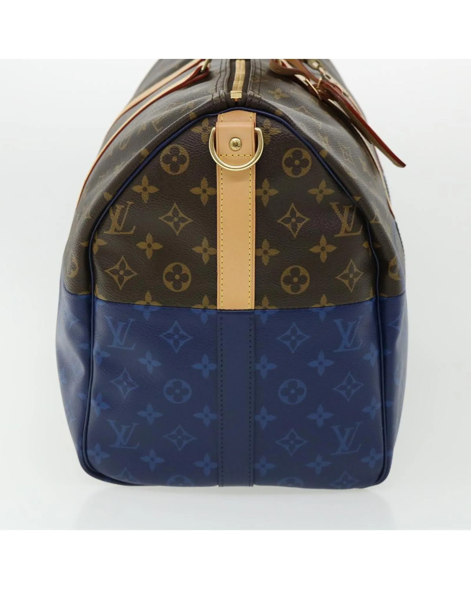 Monogram Split Keepall Bandouliere 50 Boston Bag - Blue Canvas