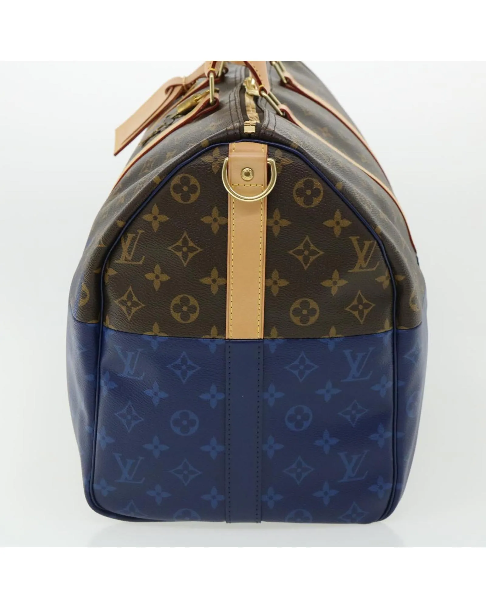 Monogram Split Keepall Bandouliere 50 Boston Bag - Blue Canvas