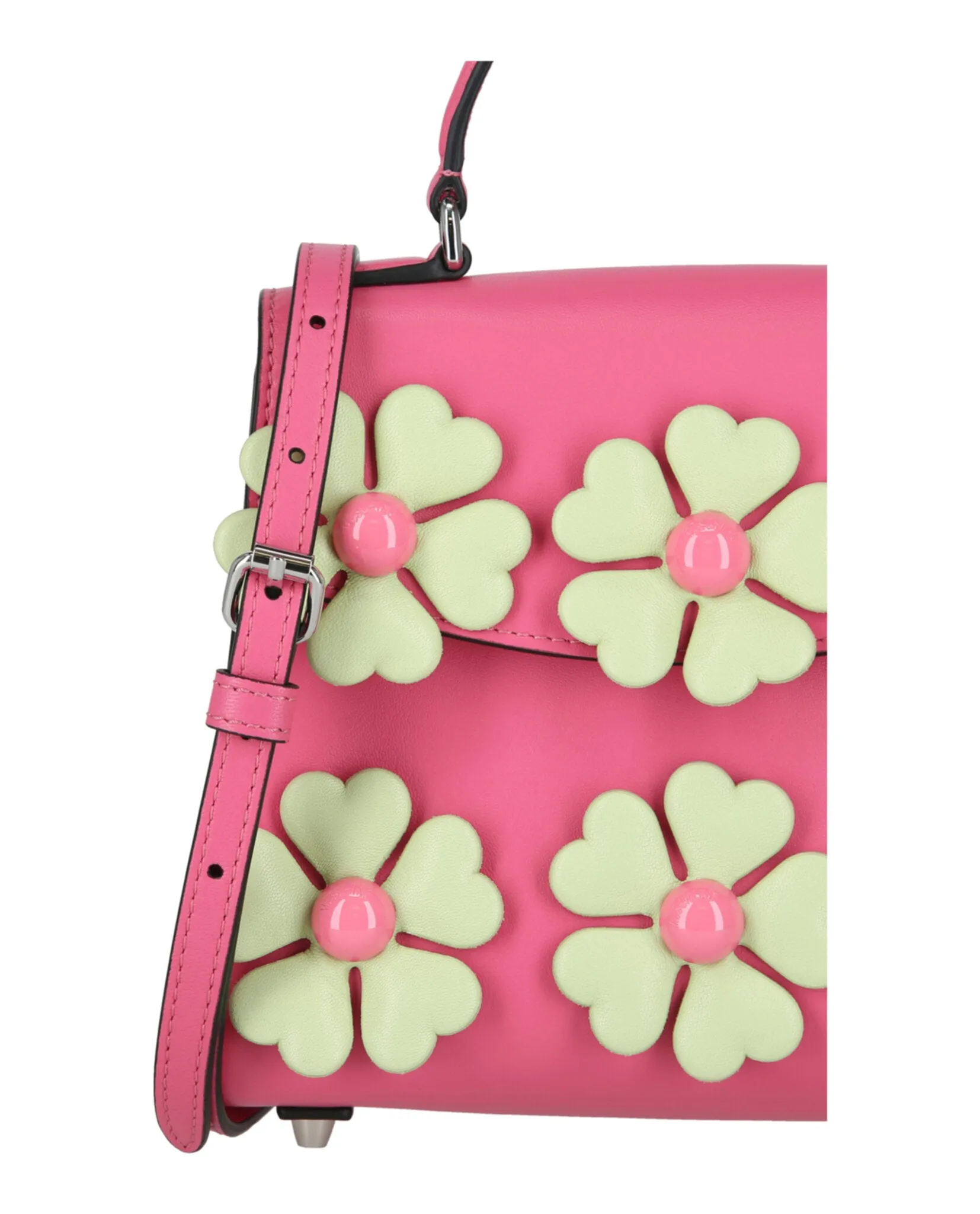 Moschino Floral Applique Satchel