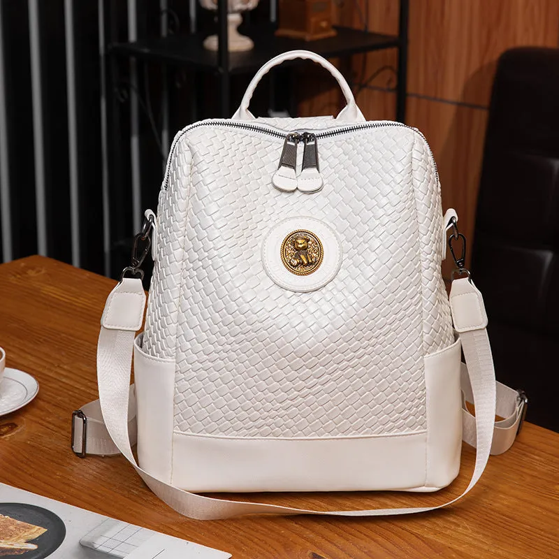 New Backpack Women's Bag Fashionable Backpack Soft Leather Fashionable Women's Bag Bags Large Capacity Travel Bags