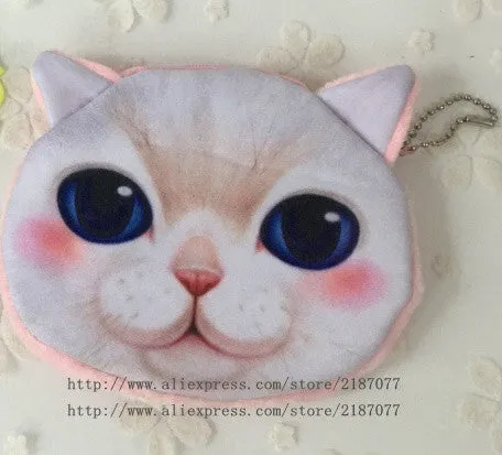 NEW Popular 7Animals , Kitty Cat and Dogs Plush Coin Purse , Gift 10CM Coin BAG Purse , Pocket Coin Wallet BAG , Keychain BAG