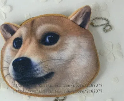 NEW Popular 7Animals , Kitty Cat and Dogs Plush Coin Purse , Gift 10CM Coin BAG Purse , Pocket Coin Wallet BAG , Keychain BAG