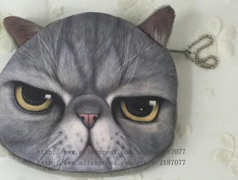 NEW Popular 7Animals , Kitty Cat and Dogs Plush Coin Purse , Gift 10CM Coin BAG Purse , Pocket Coin Wallet BAG , Keychain BAG