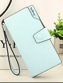 new style Multicolor Ms. wax leather wallet female long paragraph leather wallets Purse for women free shipping 13848-3