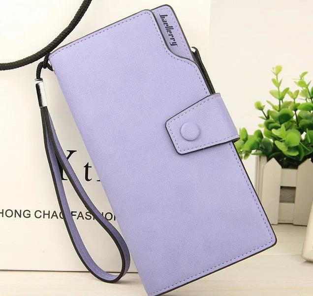 new style Multicolor Ms. wax leather wallet female long paragraph leather wallets Purse for women free shipping 13848-3