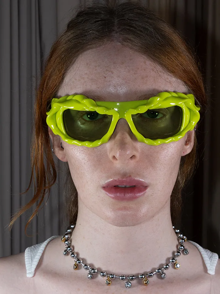 Ottolinger Twisted Sunglasses, Acid Green