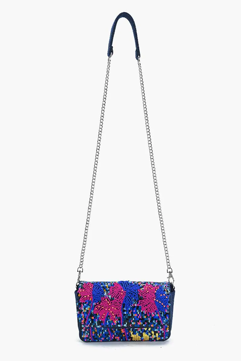 Palm Shimmers Crossbody Bag