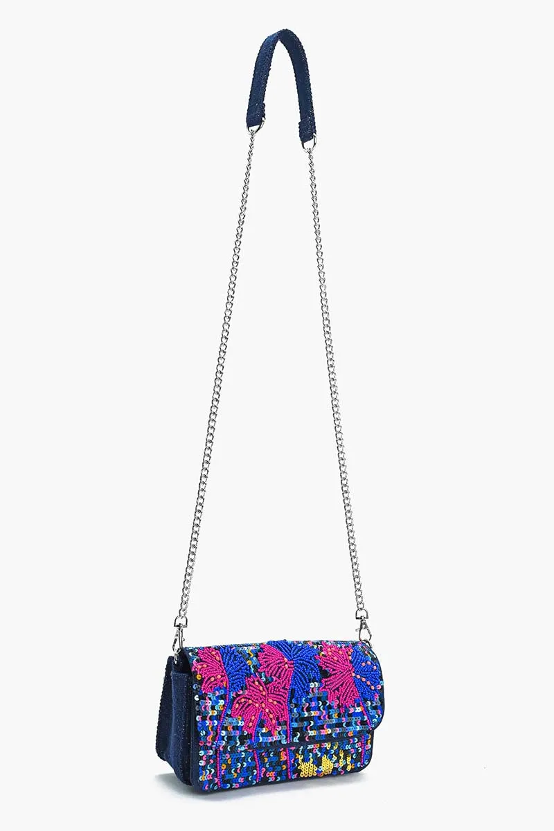 Palm Shimmers Crossbody Bag