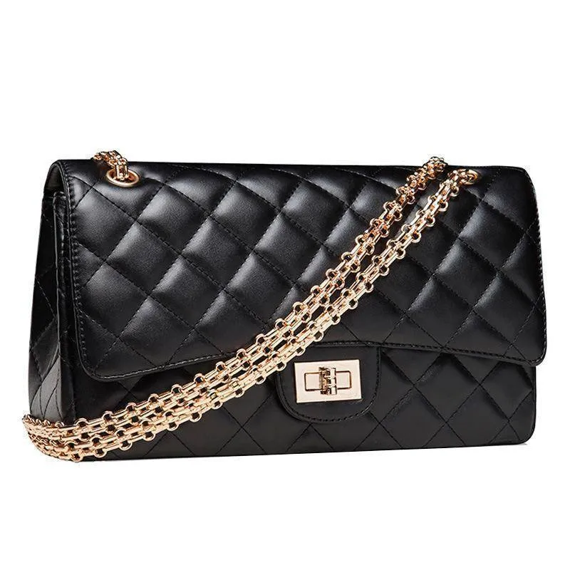 Quilted Plaid Messenger Chain, Shoulder Bag