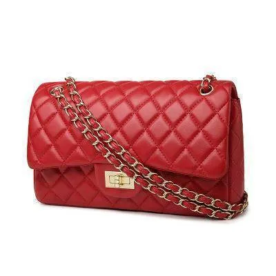 Quilted Plaid Messenger Chain, Shoulder Bag