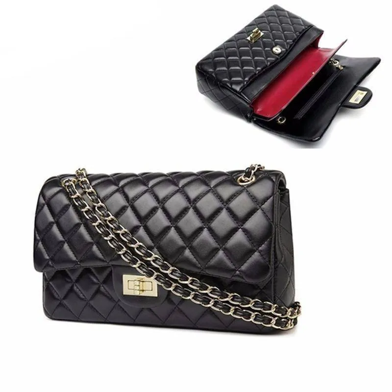 Quilted Plaid Messenger Chain, Shoulder Bag