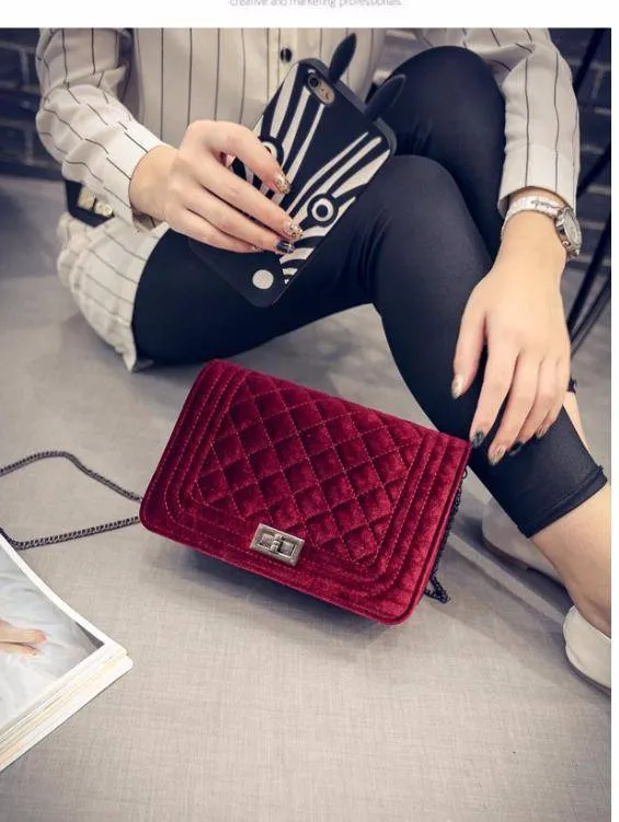 Quilted Plaid Messenger Cross Body Shoulder Bag for Women