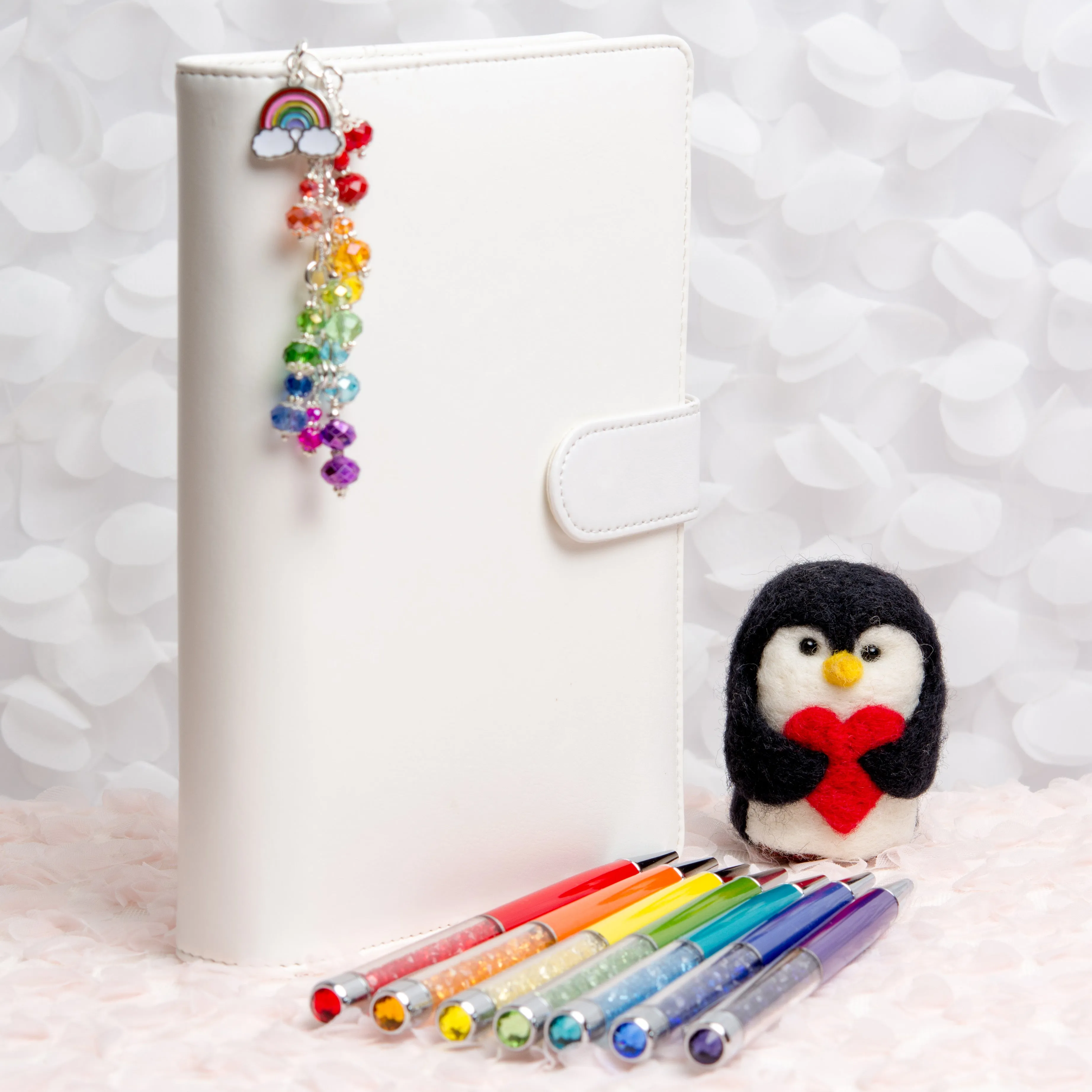 Rainbow Planner Charm with a Rainbow of Crystals