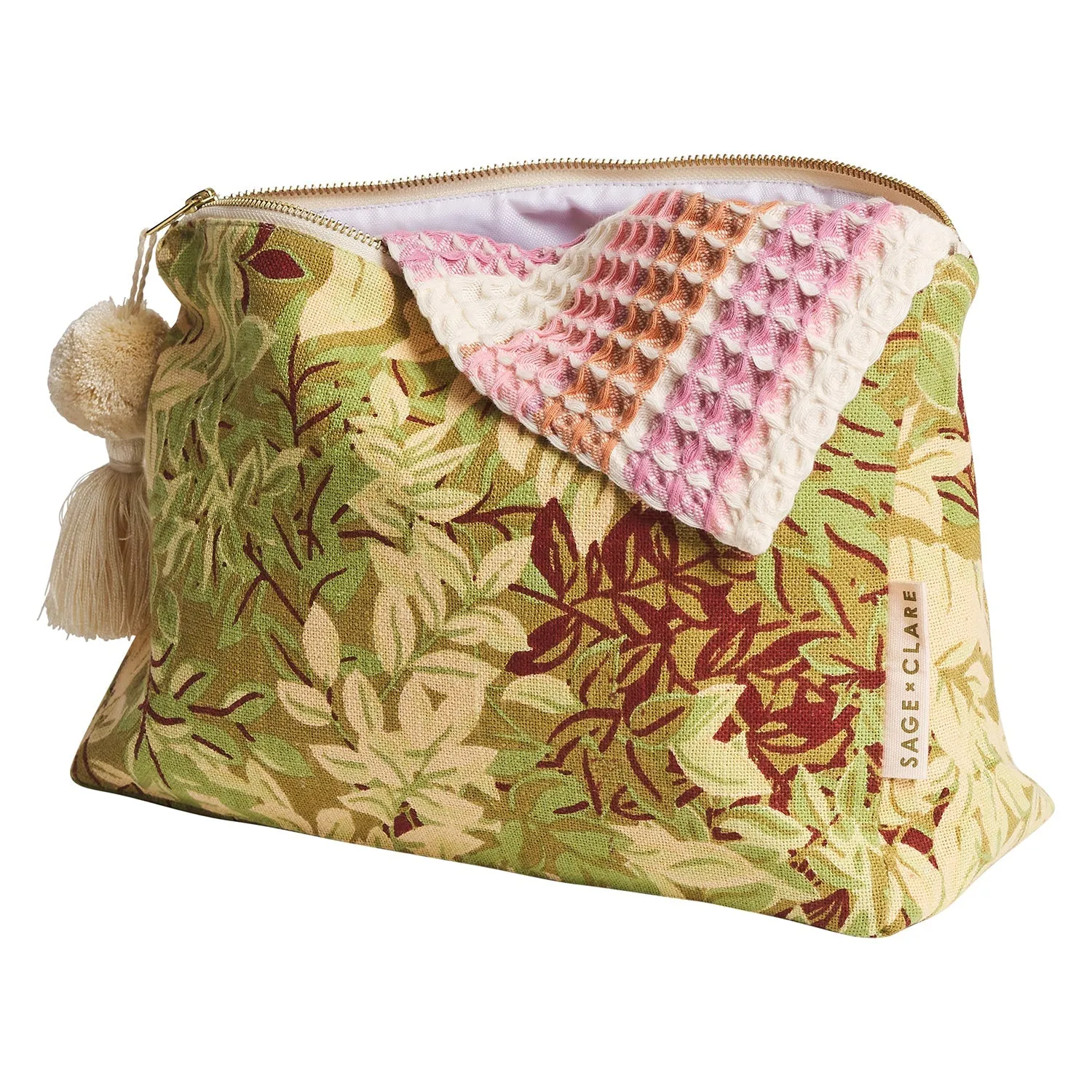 Sage x Clare  Alka Cosmetic Bag - Reed