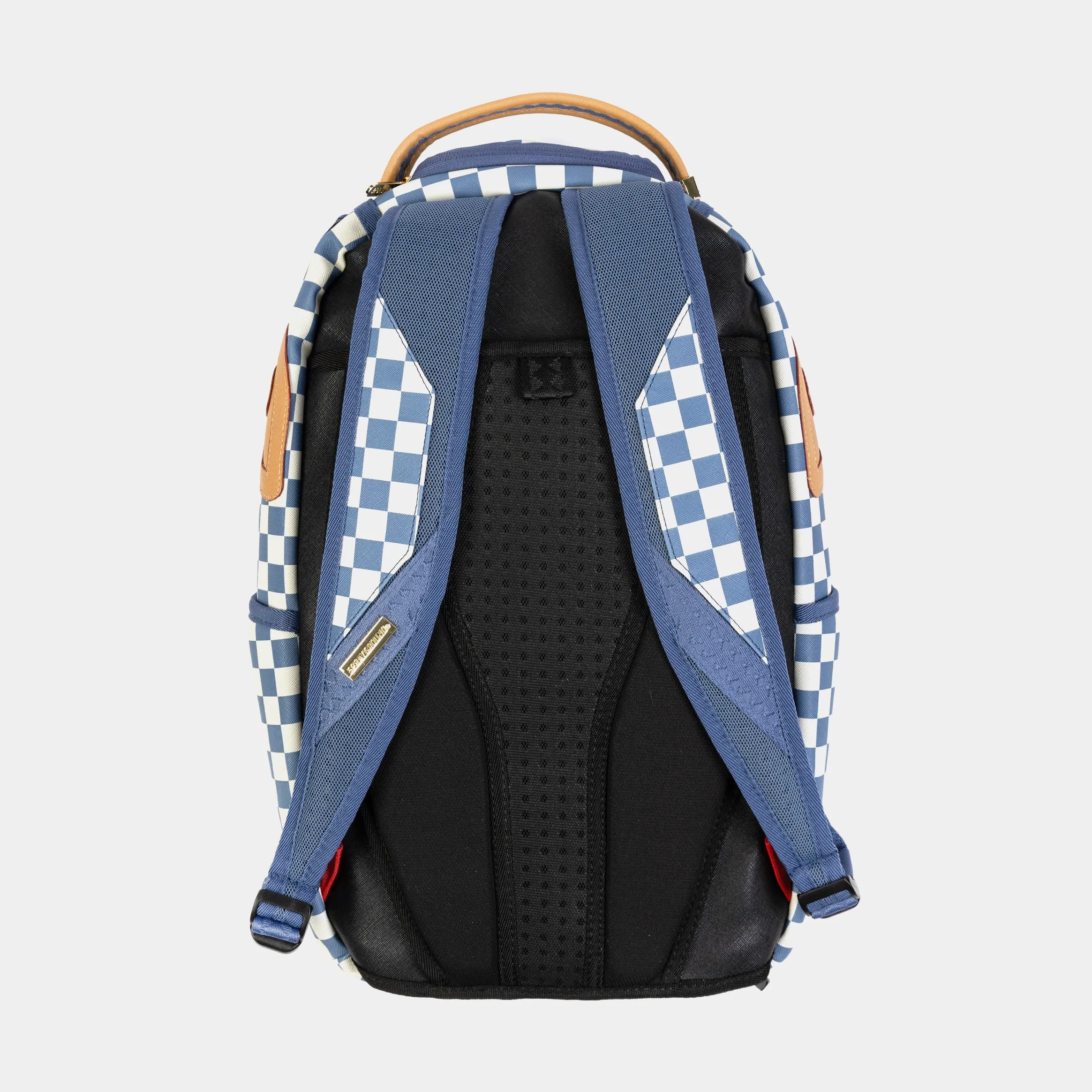 Shark Checkered Mens Backpack (Blue/Beige)