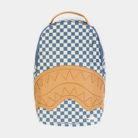 Shark Checkered Mens Backpack (Blue/Beige)