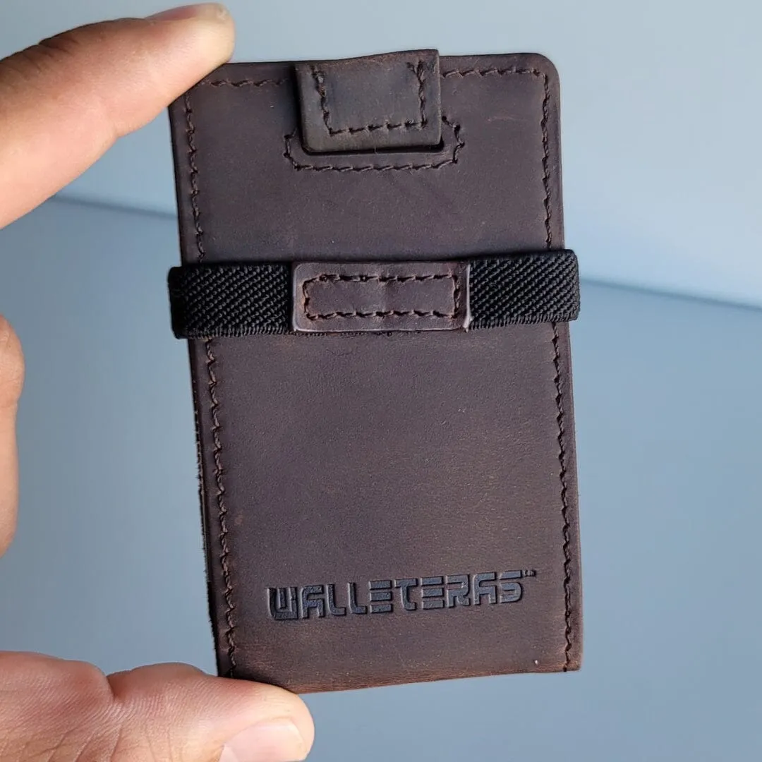 Smallest Card Holder Wallet in Dark Brown - POKET-R1