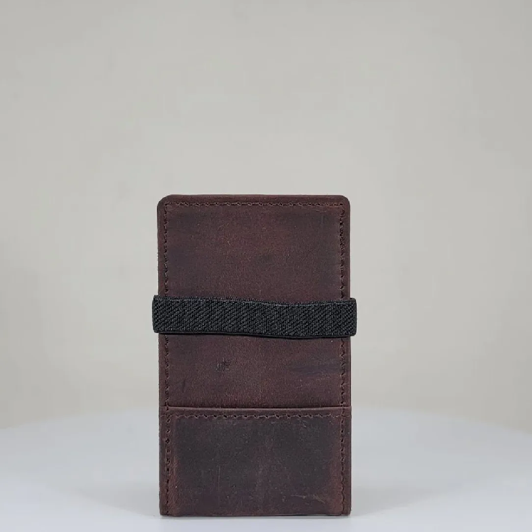 Smallest Card Holder Wallet in Dark Brown - POKET-R1