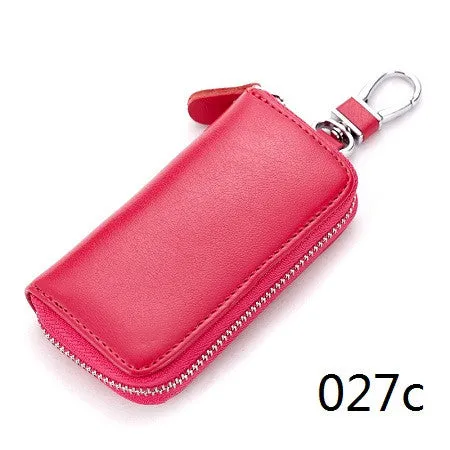 Split Leather Unisex Car Key Wallet Male Keys Organizer Women Housekeeper Holders Key Rings Fashion Keychain Cover Zipper Pouch