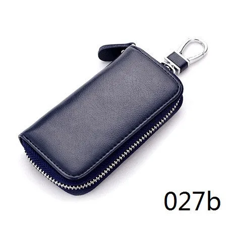 Split Leather Unisex Car Key Wallet Male Keys Organizer Women Housekeeper Holders Key Rings Fashion Keychain Cover Zipper Pouch