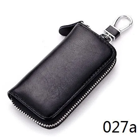 Split Leather Unisex Car Key Wallet Male Keys Organizer Women Housekeeper Holders Key Rings Fashion Keychain Cover Zipper Pouch