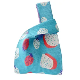 Strawberry Knitted Mini Tote Bag