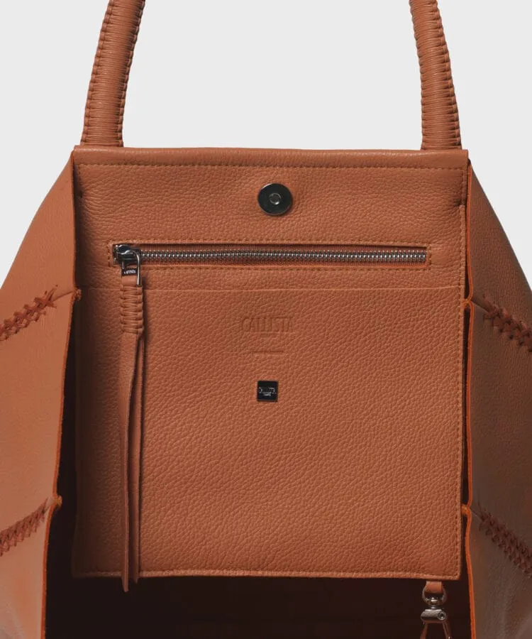 Tote Medium Grained Leather Peach