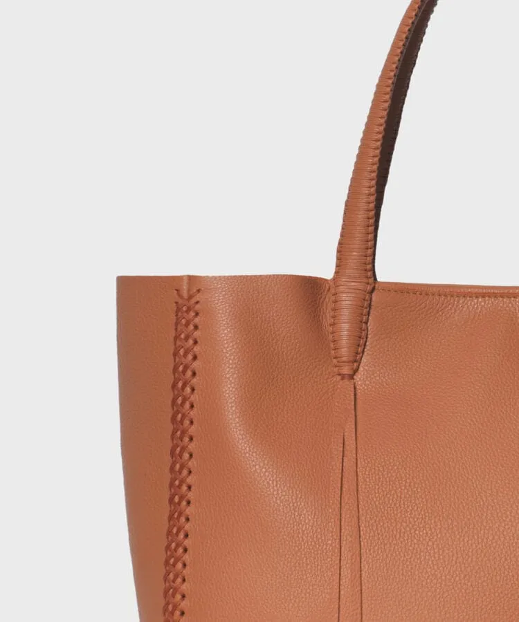 Tote Medium Grained Leather Peach