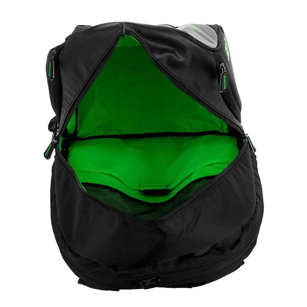 Tour Team Tennis Backpack Black and Neon Green