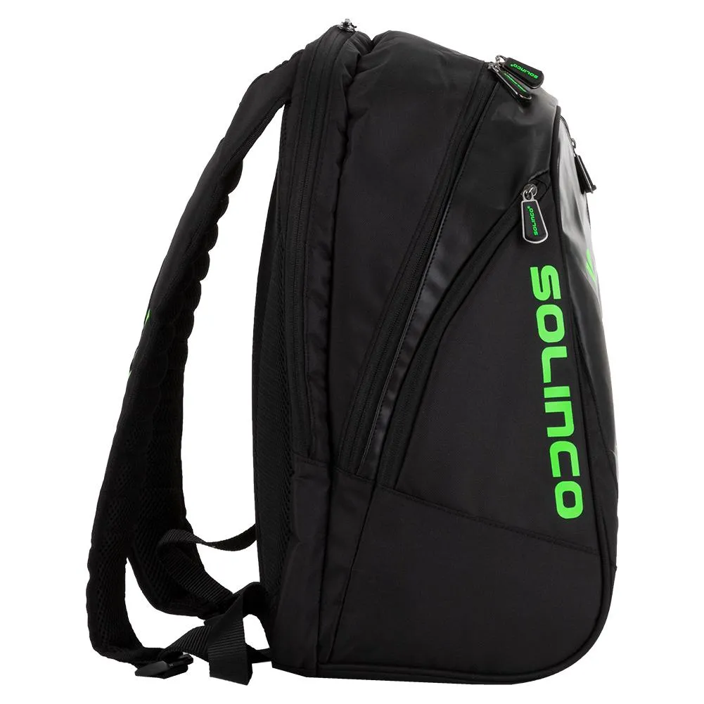 Tour Team Tennis Backpack Black and Neon Green