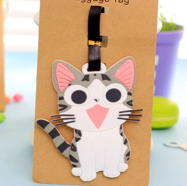 UP 10Models TOTORO , Chi's Cat Etc. - 11CM Silicone Rubber Travel Luggage Tag Holder ; Luggage Cards Label Name Cards TAG Pouch