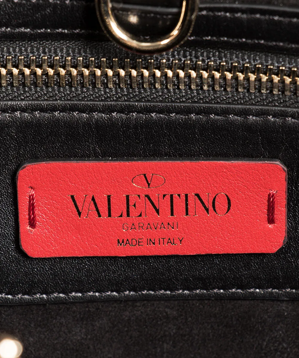 Valentino Small Demilune Double Handle Bag in Black