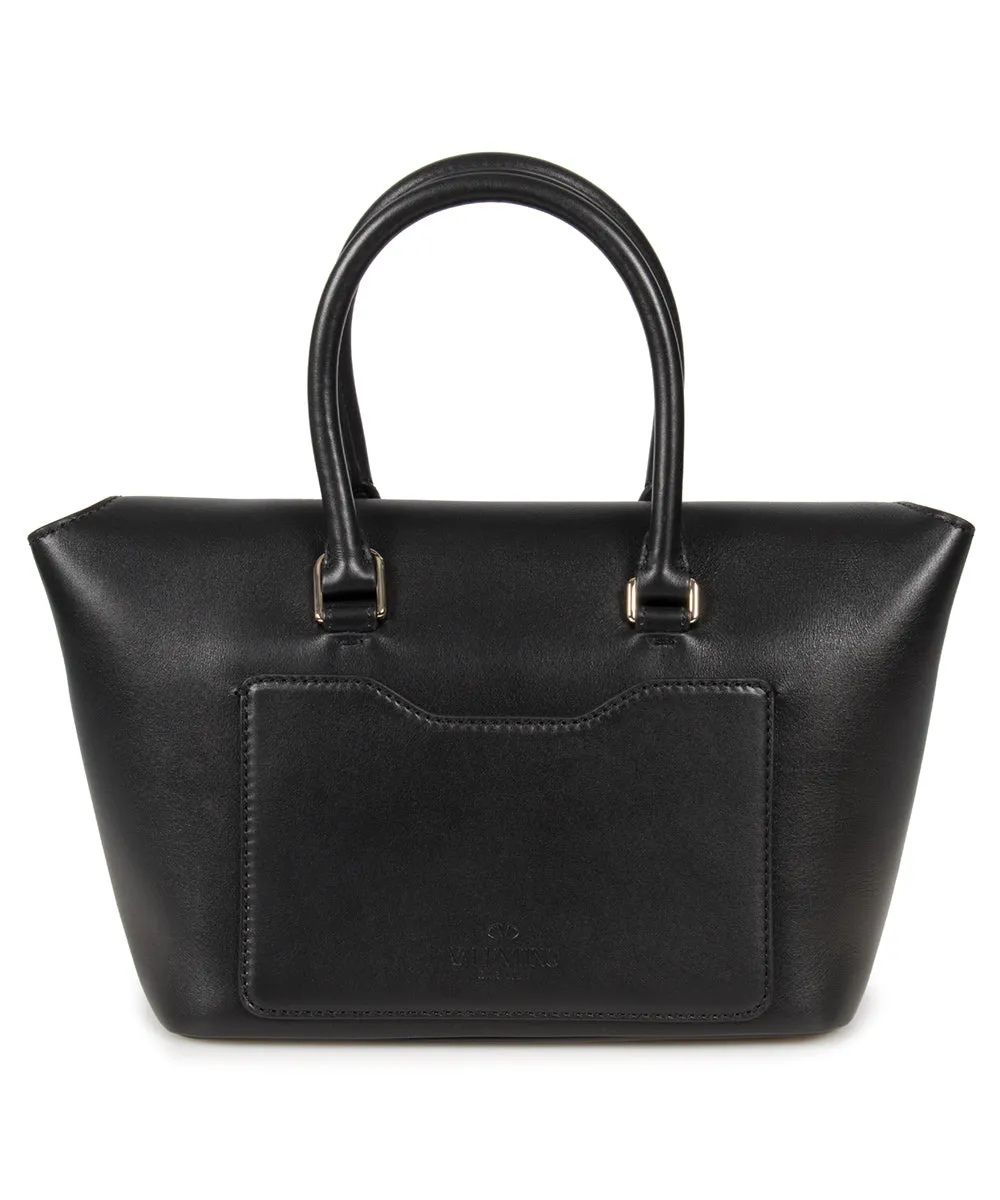 Valentino Small Demilune Double Handle Bag in Black