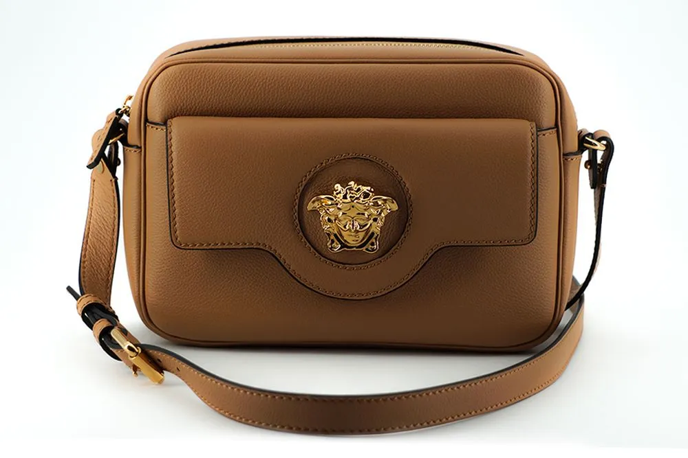 Versace Medusa Brown Camera Case Shoulder Bag