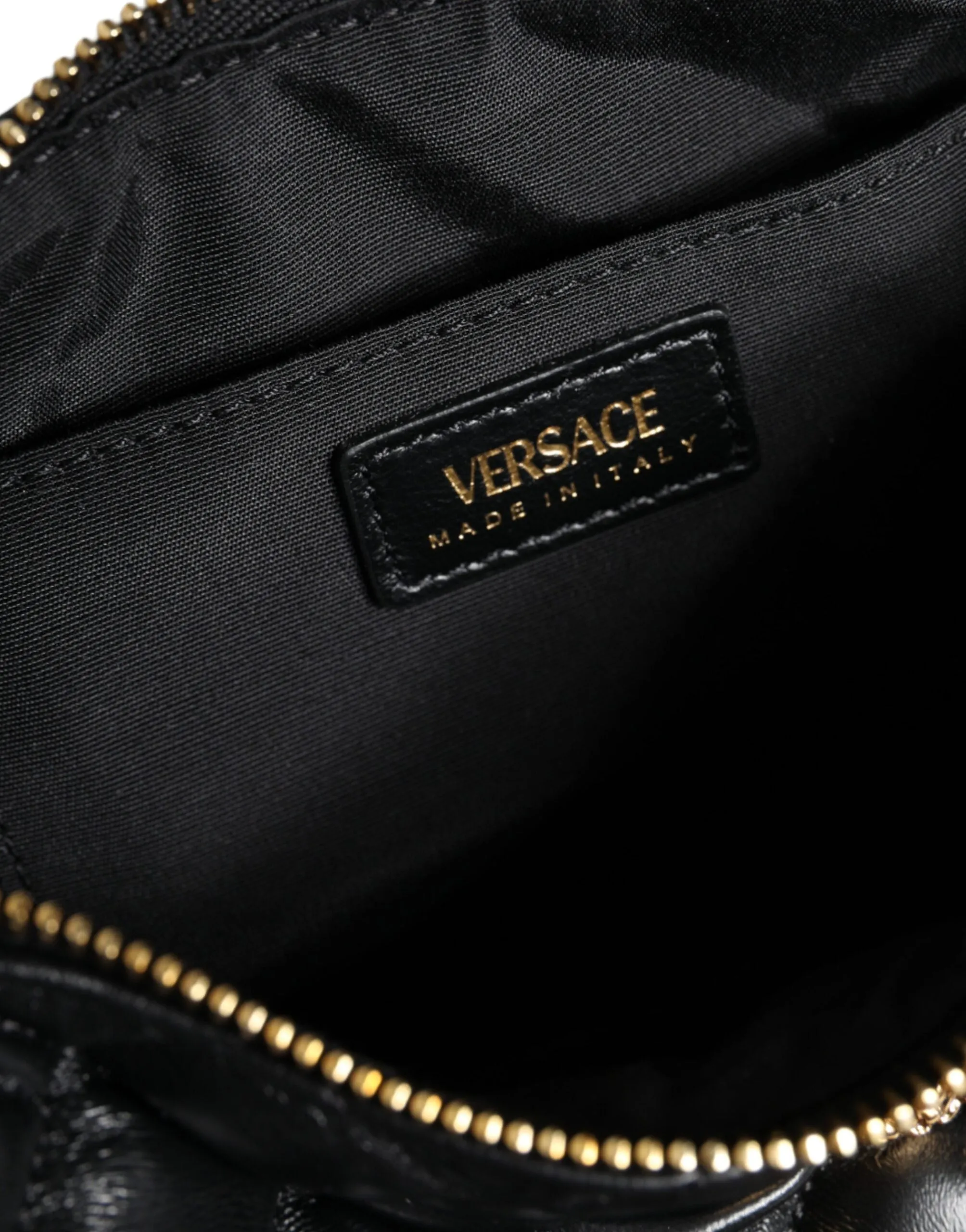 Versace Medusa Gloss Black Shoulder Bag