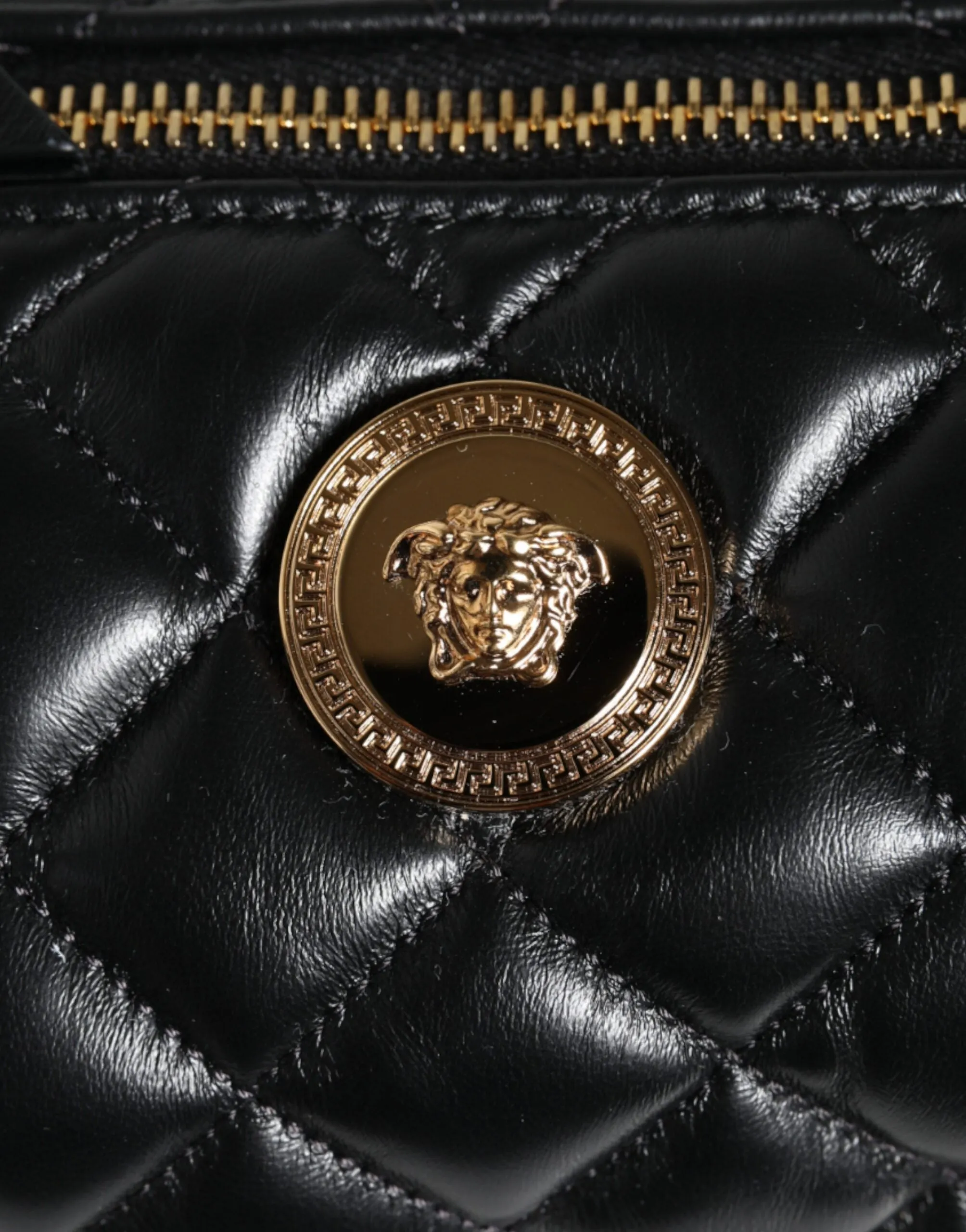 Versace Medusa Gloss Black Shoulder Bag