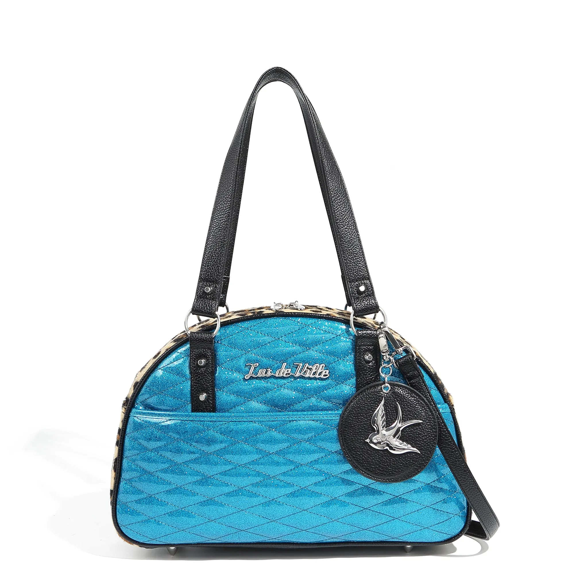 Villain Blue Sparkle Love Bird Tote